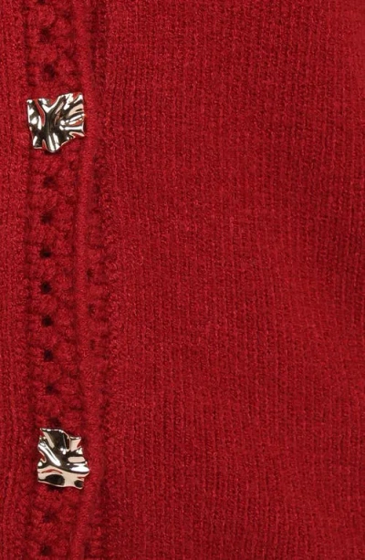 Petal And Pup Petal & Pup Quay Openwork Detail Cardigan In Red