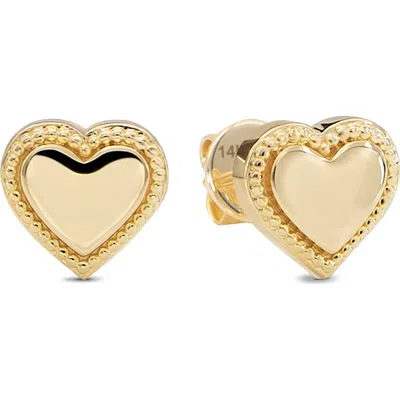 Devata Sweet Heart Stud Earrings In Gold