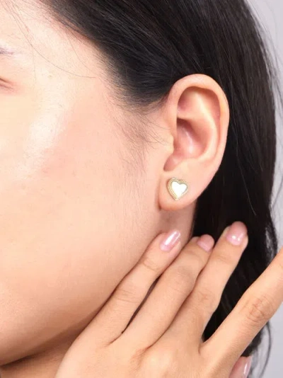 Devata Sweet Heart Stud Earrings In Gold