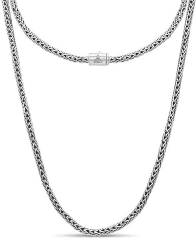 Devata Dragon Bone Round 4mm Chain Necklace In Silver