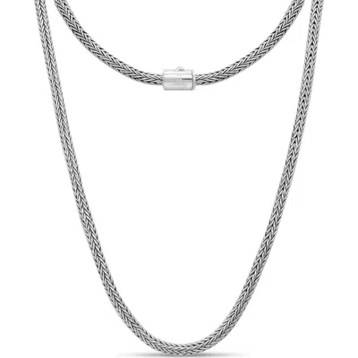 Devata Foxtail Round 4mm Chain Necklace In Silver