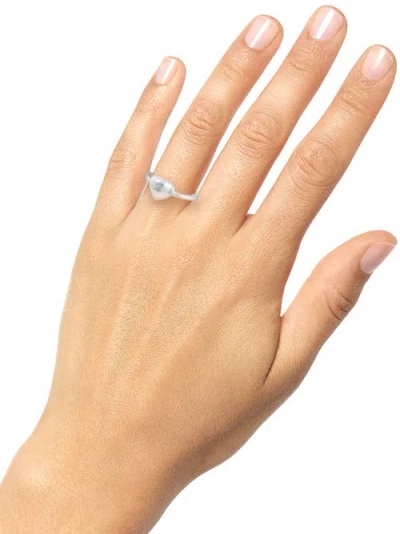 Devata Puffy Heart Ring In Silver