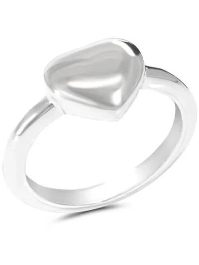 Devata Puffy Heart Ring In Silver