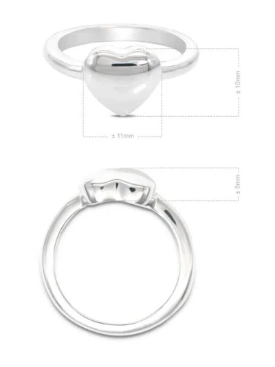 Devata Puffy Heart Ring In Silver