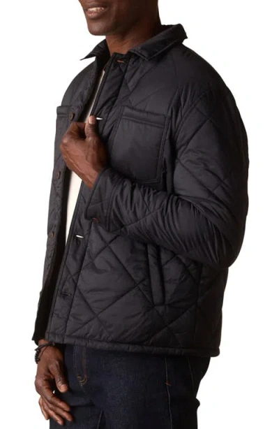 The Normal Brand Quilted Jacket With High Pile Fleece Lining In Black