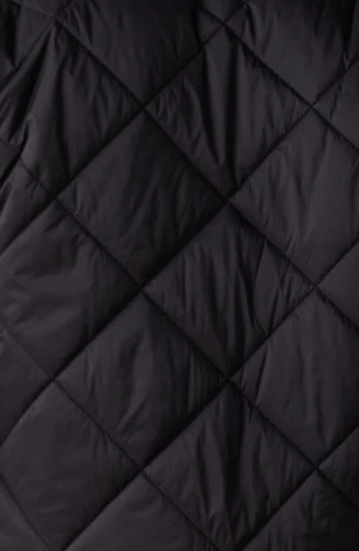 The Normal Brand Quilted Jacket With High Pile Fleece Lining In Black