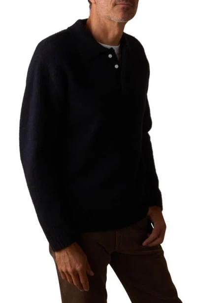 The Normal Brand Homebound Polo Sweater In Black
