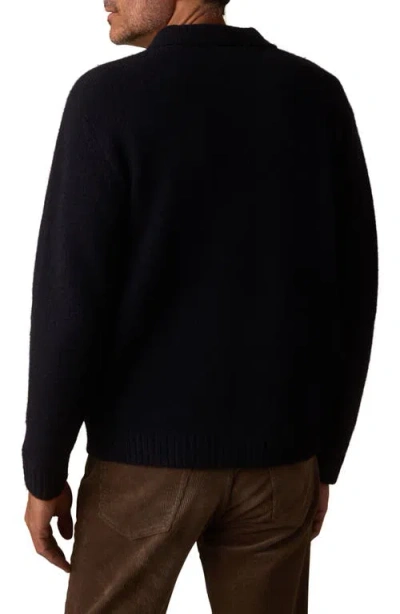 The Normal Brand Homebound Polo Sweater In Black