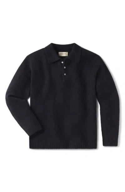 The Normal Brand Homebound Polo Sweater In Black