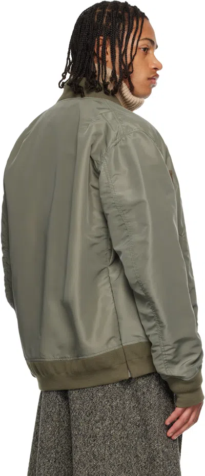 Sacai Khaki Nylon Twill Blouson Bomber Jacket In Green
