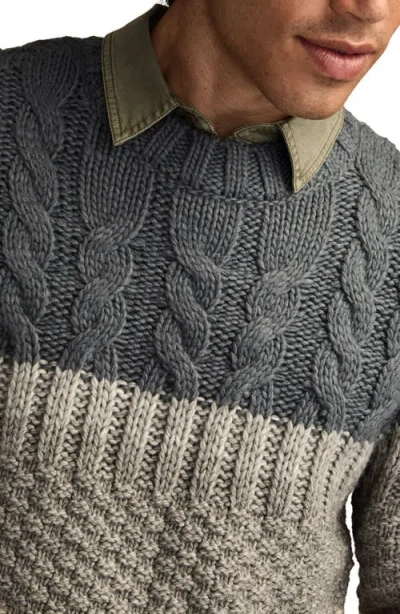 Lucky Brand Cable Stitch Sweater In Gray