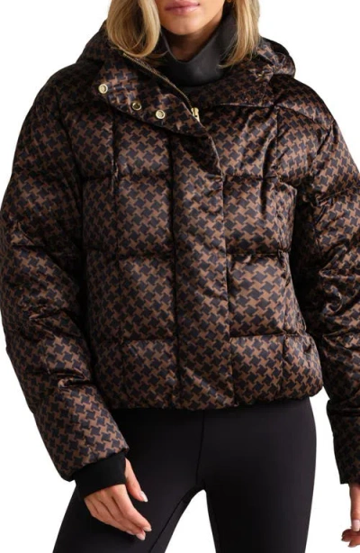 Rhone Powder Puffer Water Repellent Houndstooth Check 650 Fill Power Down Jacket In Multi