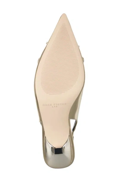 Marc Fisher Gretel Slingback Pointed Toe Bow Pump In Gold