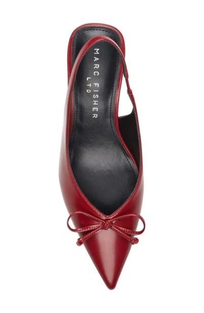 Marc Fisher Gretel Slingback Pointed Toe Bow Pump In Burgundy