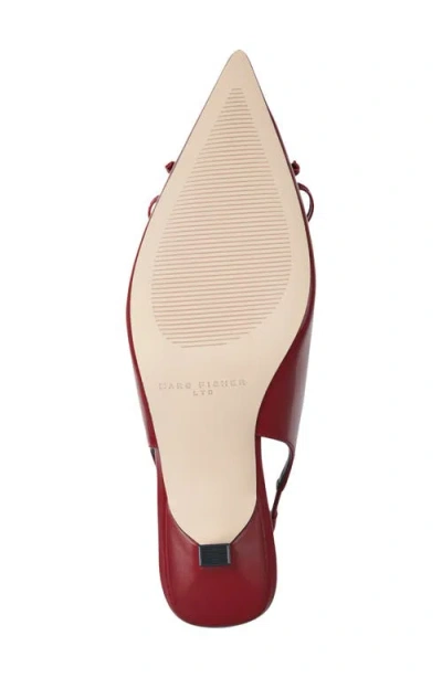 Marc Fisher Gretel Slingback Pointed Toe Bow Pump In Burgundy