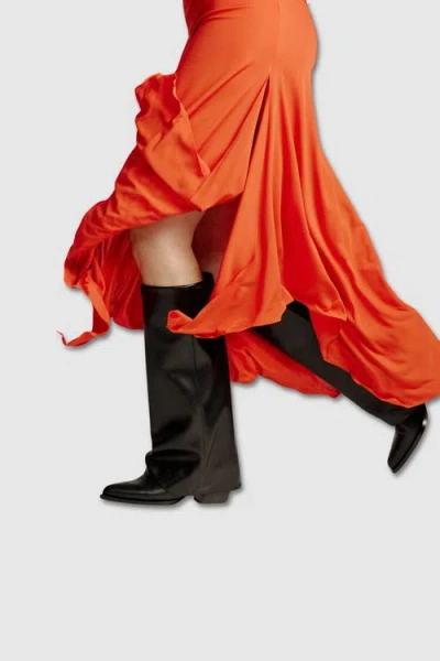 Mi/mai Joan Leather Cuff Boots In Black