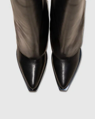 Mi/mai Joan Leather Cuff Boots In Black