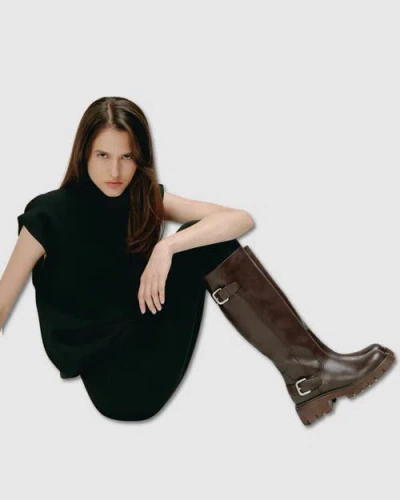 Mi/mai Herpen Chunky Treaded Sole Long Boot In Multi