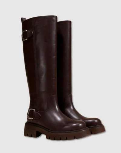 Mi/mai Herpen Chunky Treaded Sole Long Boot In Multi