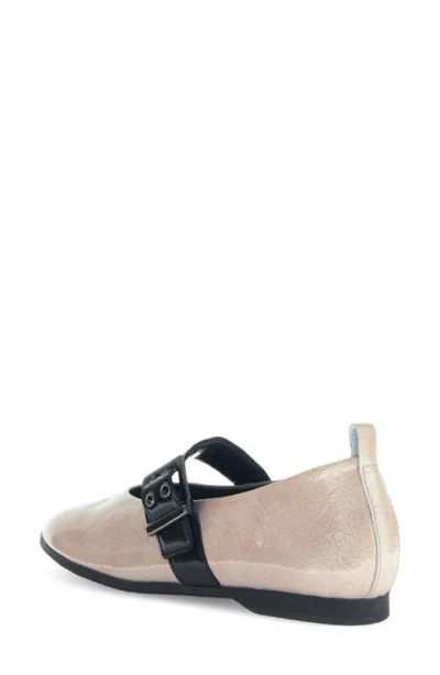 Gabor Buckle Mary Jane Flat In Neutral