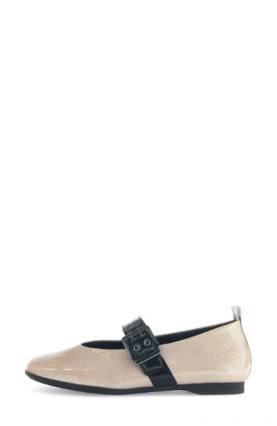 Gabor Buckle Mary Jane Flat In Neutral