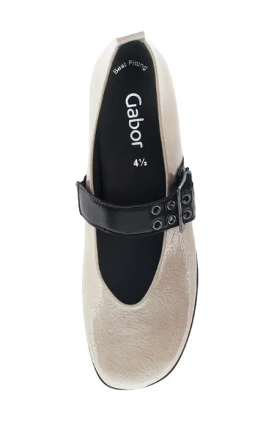 Gabor Buckle Mary Jane Flat In Neutral