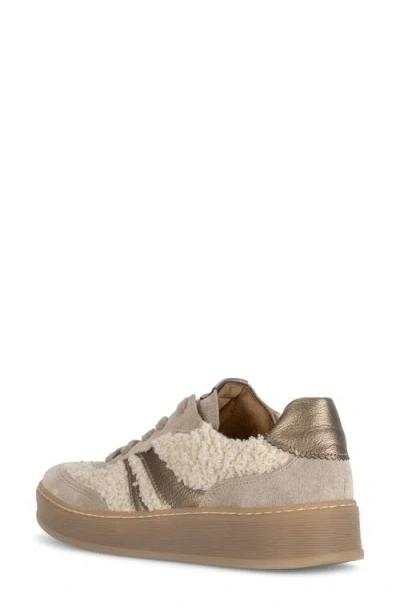 Gabor Genuine Shearling Mixed Media Sneaker In Multi