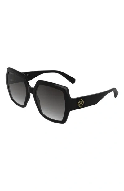 Kendra Scott Dira 56mm Rectangle Sunglasses In Black