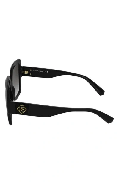 Kendra Scott Dira 56mm Rectangle Sunglasses In Black