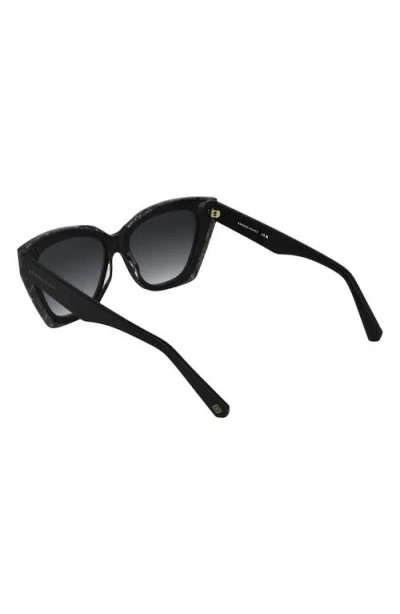Kendra Scott Katherine 56mm Gradient Cat Eye Sunglasses In Black