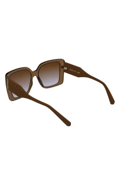 Kendra Scott Amber Filigree 56mm Gradient Rectangular Sunglasses In Brown