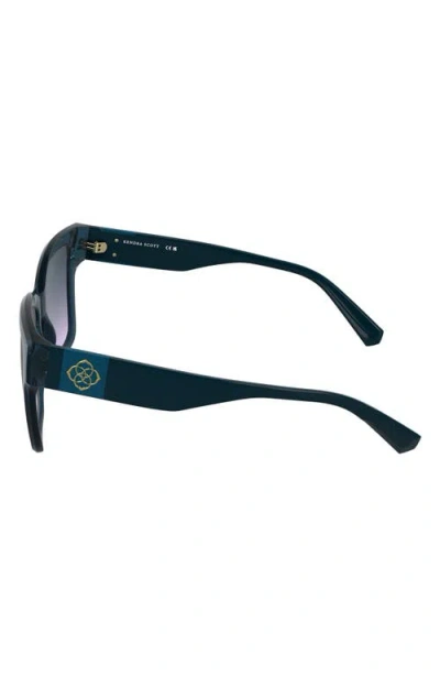 Kendra Scott Dira 56mm Rectangular Sunglasses In Blue