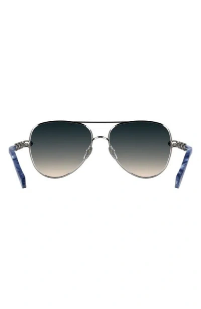 Kendra Scott Korinne 61mm Gradient Aviator Sunglasses In Silver