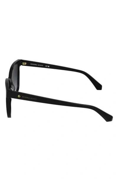 Kendra Scott Dira 56mm Rectangular Sunglasses In Black