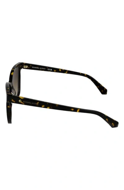 Kendra Scott Dira 56mm Rectangular Sunglasses In Black