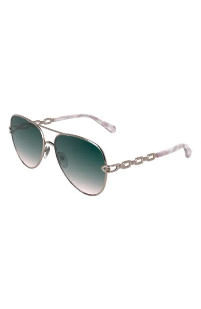 Kendra Scott Korinne 61mm Gradient Aviator Sunglasses In Silver