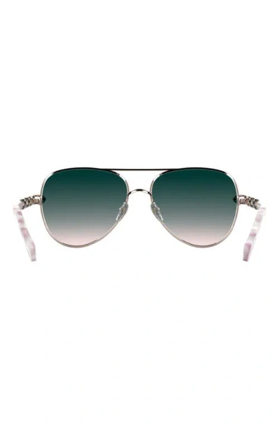 Kendra Scott Korinne 61mm Gradient Aviator Sunglasses In Silver