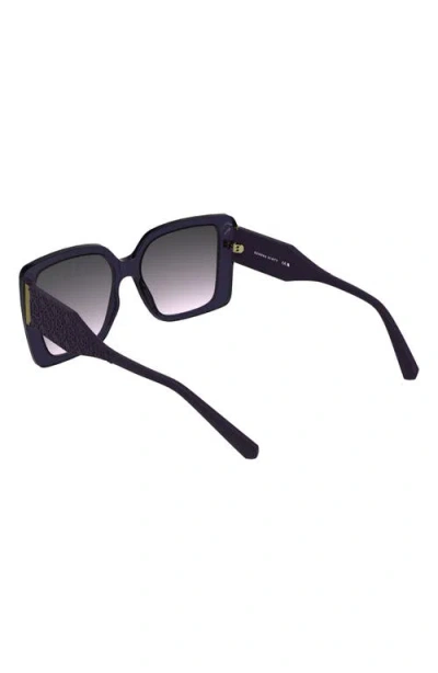 Kendra Scott Amber Filigree 56mm Gradient Rectangular Sunglasses In Black