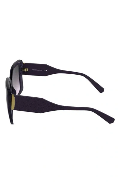 Kendra Scott Amber Filigree 56mm Gradient Rectangular Sunglasses In Black