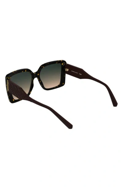 Kendra Scott Amber Filigree 56mm Gradient Rectangular Sunglasses In Brown