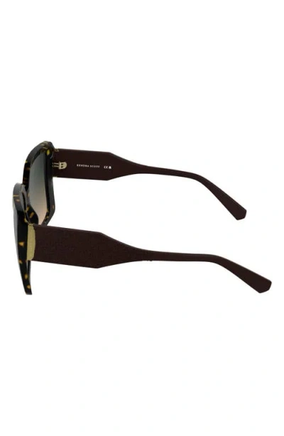 Kendra Scott Amber Filigree 56mm Gradient Rectangular Sunglasses In Brown