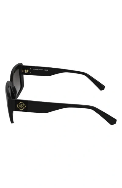 Kendra Scott Dira 55mm Rectangular Sunglasses In Black