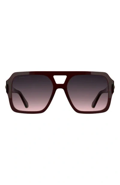 Kendra Scott Elisa 57mm Gradient Aviator Sunglasses In Burgundy