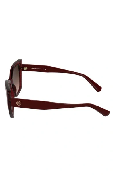 Kendra Scott Dira 56mm Butterfly Sunglasses In Burgundy
