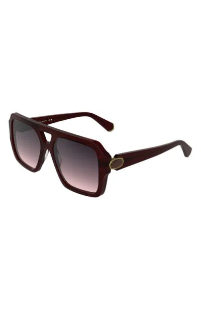 Kendra Scott Elisa 57mm Gradient Aviator Sunglasses In Burgundy