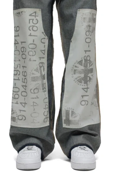 Hudson Jeans Columbus Inside Out Wide Leg Jeans In Gray