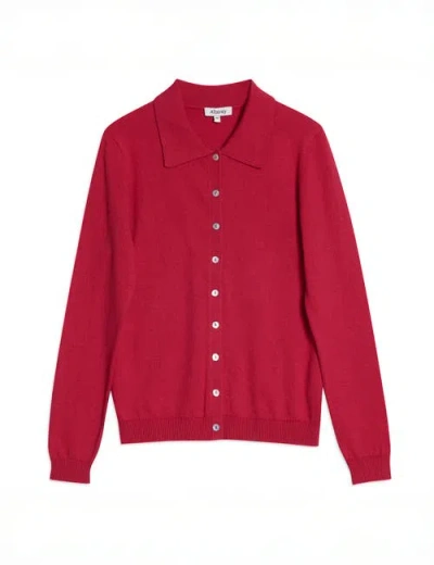 Albaray Button Through Polo Top In Red