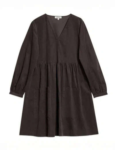 Albaray Short Cord Pocket Dress In Brown