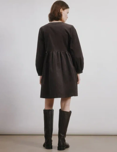 Albaray Short Cord Pocket Dress In Brown