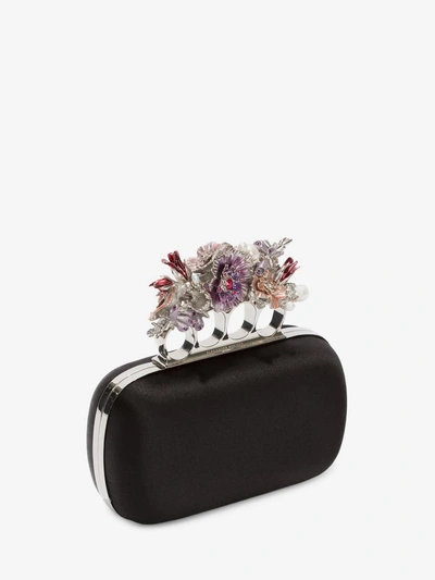 Shop Alexander Mcqueen Silk Flower Four-ring Short Clutch